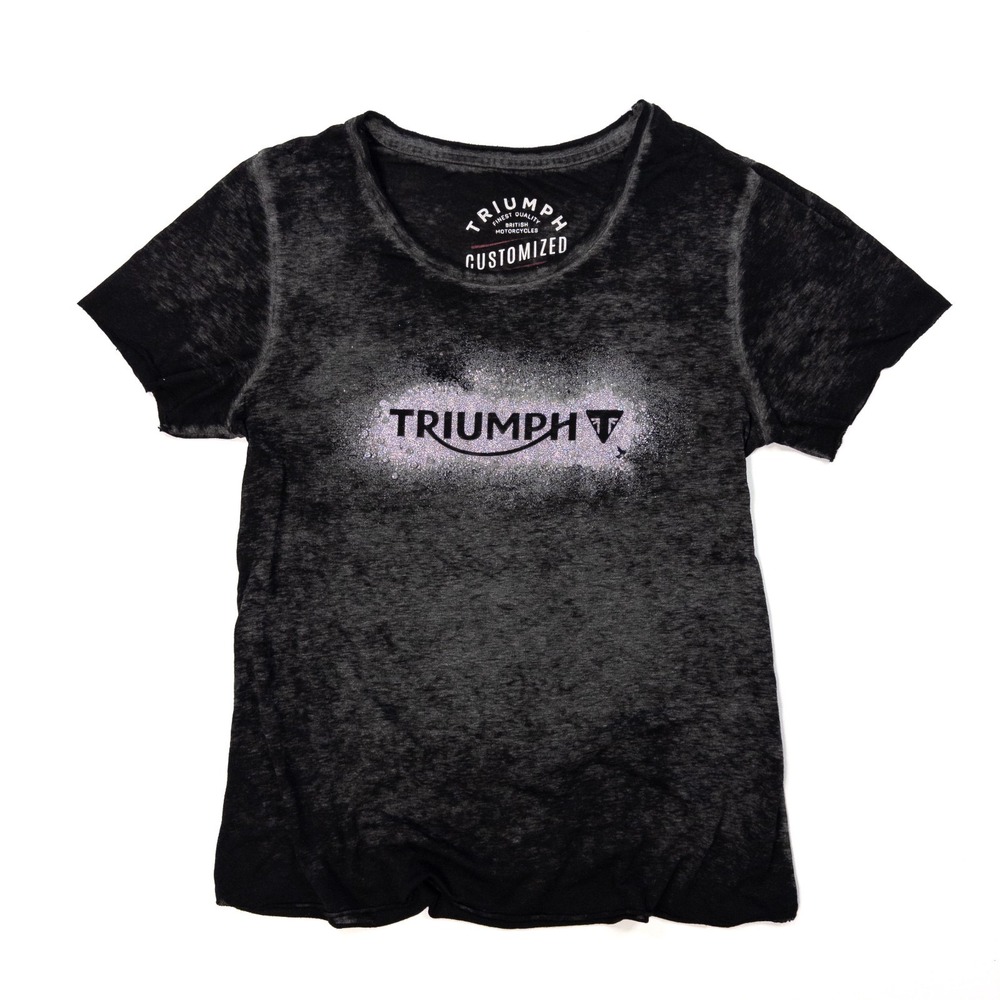 Y2K Triumph Motorcycles T-Shirt Womens Size M Faded Distressed Biker‎ Gray